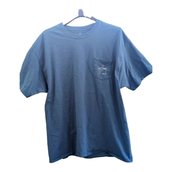 Guy Harvey Original Blue Cotton Fishing Tshirt Size XXL - Picture 2 of 5
